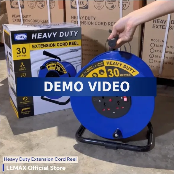 thumbnail image 2 of HomeVibe 4 Way 20M Extension Lead Reel - Heavy Duty Cable Reel With Thermal Cut-Out & Safety Reset 2 of 14