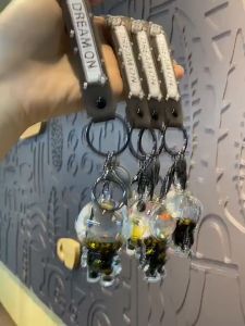 Cute Black Gold Floating Astronaut Keychain Motorcycle Key Accessories Boys Birthday Gift Backpack Pendant