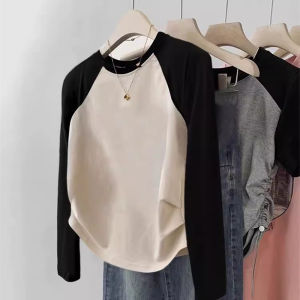 Girls Long Sleeve Cotton T-Shirt Pure Color Printed Cartoon Inner Wear Base Shirt Spring Autumn Seasonal Childrens Clothing