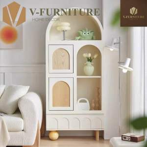 Tủ gỗ decor tủ trang trí phòng khách phòng ngủ tủ đựng đồ nhiều ngăn WABI-SABI sang trọng tiện lợi TG-19