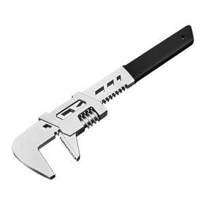 1Pc 10/12/15 inch Multifunction Large Open Pipe Pliers and Adjustable Wrench Motor Wrench Maximum Mouth Opening 112 mmSilvery