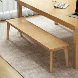 Long Study Table Work Desk with Solid Wood Legs