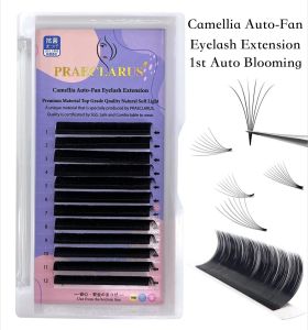 PRAECLARUS Lông Mi Hoa Trà Tự Động Mở Rộng Lông Mi Nở Dễ Uốn Cong Lông Mi Cá Nhân Khối Lượng Cao Cấp Có Hoa Tự Động Lông Chồn Chất Liệu Cao Cấp Màu Đen Mờ Hàng Mi Tự Động Nở Thứ 1