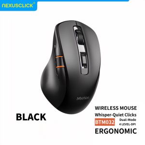 NexusClick Quiet Click Wireless Ergonomic Mouse Dual Mode 2.4G/BT 4 Adjustable DPI Long Battery Life for Home Dorm Laptop PC