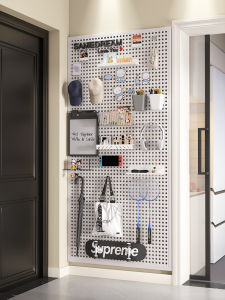 SAMDREAM Metal Wall Mounted Hole Board Storage Rack Hardware Tools Organizer Modern Minimalist Entrance Hall Storage Shelf