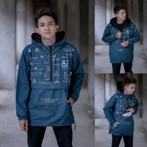 JACKET CAGOULE JAMINAN 100% ORIGINAL THE BOJIEL PARASUT TASLAN ZN MOTIF UNISEKS KODBAR 205