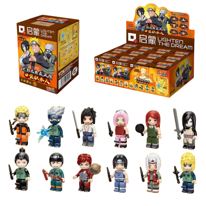 Original KEEPPLEY NARUTO Sasuke Kyubimon Kakashi Gaara Uchiha Itachi Sakura Building Block Collection Action Figure Kid Gift Toy