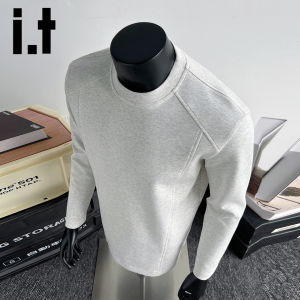 izzue | Simple Solid Color Versatile Round-Neck Long-Sleeve T-Shirt
