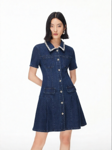Vero Moda | Button Contrast Pockets Jeans Dress
