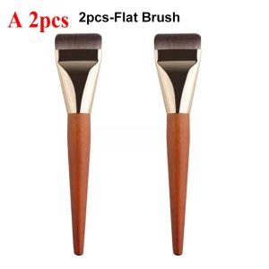 1/2/3pcs Ultra Thin 3 Styles Head Foundation Brush One Line Design Liquid Base Makeup Mask Face Makeup Tool