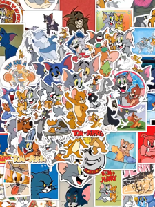 Pelekat Kartun 卡通贴纸 Sticker Cartoon 猫和老鼠可爱贴纸套装手账装饰收藏贴 Tom & Jerry Cute Sticker Pack Scrapbook Kids