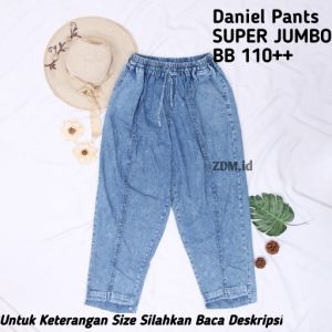 (100% REALPICT) CELANA JEANS WANITA JUMBO SUPER JUMBO 10XL (BB 100KG - 130KG)