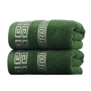 2pcs Green Cotton Towels Set 34x74cm 70x140cm Embroidered Hotel Bathroom Towels For Adult Thicken Soft Face Hair Summer Towels