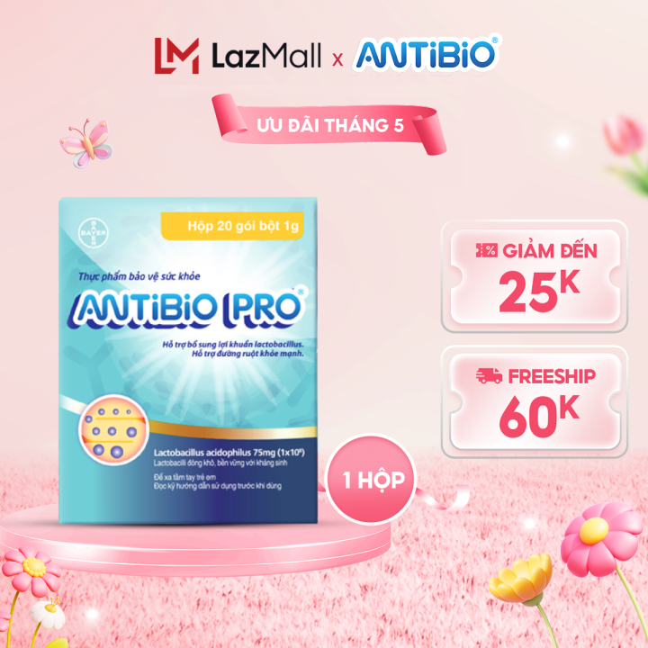 Thực Phẩm Bảo Vệ Sức Khỏe ANTIBIO PRO Hỗ Trợ Bổ Sung Lợi Khuẩn, Cân Bằng Hệ Vi Sinh Hộp 20 Gói x 1g