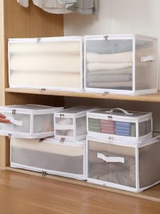Hộp Đựng Quần Áo Bằng Nhựa Có Thể Gập Lại Hộp Đựng Quần Áo Công Suất Lớn Sử Dụng Trong Gia Đình Có Thể Nhìn Thấy Sắp Xếp Tủ Đựng Chăn Bông - Lazada