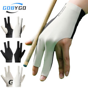 GOBYGO 1Pcs 3 Finger Billiard Gloves Breathable Non-Slip Snooker Pool Cue Gloves Professional Players Wear Resistant Men Women