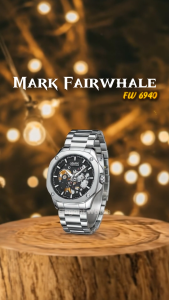 ORIGINAL Jam Tangan Pria Mark Fairwhale 6940 Automatic Cowok Garansi Resmi 1 Tahun - Stainless Steel