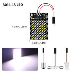 KEVANLY | T10 BA9s C5W Socket White Car Panel Led Dome Reading Map Lamp 25/48SMD Car Interior Dome License Plate Lamp Festoon LED Lamp