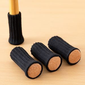 4Pcs Chair Legs Socks Knitted Furniture Feet Floor Protectors Anti-slip Pads Silent Thicken Table Chair Leg Socks Covers