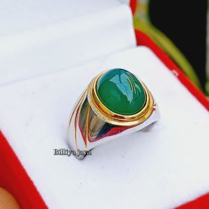 CINCIN BATU CHALCEDONY HIJAU SIZE KANTORAN