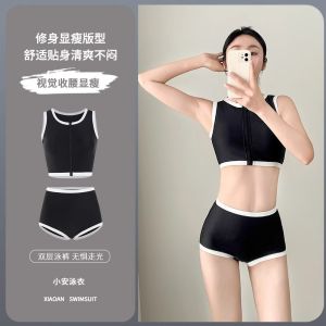 Womens Two-Piece Swimsuit High Waist Flattering Sporty Bikini for Swimming Pools And Hot Springs Casual Style with Chest Pad