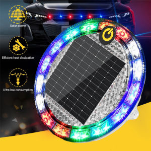 ไฟเตือนกระพริบแอลอีดีพลังงานแสงอาทิตย์สำหรับรถยนต์2ชิ้นรถเทรลเลอร์มอเตอร์ไซค์เพื่อความปลอดภัยในเวลากลางคืนกันการชนมีหลายโหมดควบคุมแบบสัมผัสละเอียดอ่อน