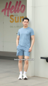 Bộ Quần Áo Nam Cổ Tròn Cao cấp Mentoris chất vải thun lạnh co giãn thoáng mát cho mùa hè MABT25S001