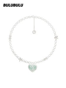 BULUBULU | Fate Series Green Heart and Cross Necklace