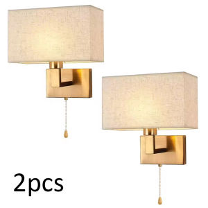 Fabric Wall Lamp Vintage Wall Mount Light With Switch Reading Wall Lights Headboard Lamps Corridor Living Room Home Decor Light
