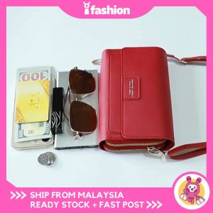 iFASHION 2060 READY STOCK Ladies Casual Multi-Card Crossbody Mobile Phone Bag Wallet Sling Bags