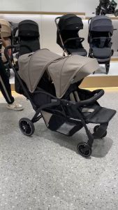 Double Stroller with 5-Point Carrier Foldable Stroller with Tandem Seating Compact Double Stroller with Storage Basket
