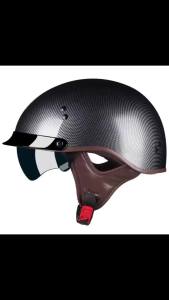DOT Vintage Style Half Helmet UV Protection Dark PC Lens Breathable Removable Padding EPS Liner