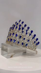 Luxury Crystal Crown Big Pageant Crown Water Drill Rhinestone Princess Wedding Tiara Prom Party Birthday Exquisite Jewelry Gifts