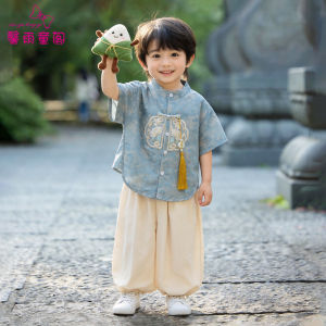 XINYUTONGGE | Bộ Quần Áo Mỏng Phong Cách Trung Quốc Mới Cho Bé Trai Mùa Hè