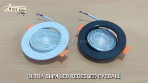 Slim 7w Recessed LED Eyeball / Slim LED Spotlight / LED Downlight / LED Cabinet 7w Polycarbonate White/Black