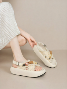 Josiny | Pearl-decorated High Heel Sandals