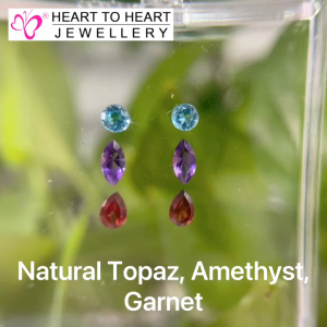 Natural Gemstone Topaz Amethyst Garnet (Gembox8008)