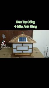 Đèn trụ cổng năng lượng mặt trời 30*30 cây tùng ô vuông chống nước chống bụi tráng trí hành lang công viên sân vườn cổng
