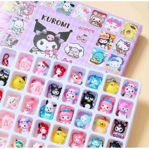 40 Holes Sanrio Blind Box Melody Kuromi Cinnamon Dog Figure Cute Doll Ornament Keychain Hanging Pendant Surprise Toys Box