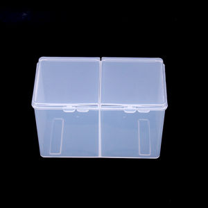 Double Grid Embroidery Cotton Swab Box Plastic Storage Organizer Makeup Cotton Bud Box Beauty Tool Storage Case