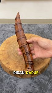 Jawara Pisau | Pisau Seset Kulit Sapi Kambing | Pisau Daging Buah Baja Super Tajam Motif Cacing