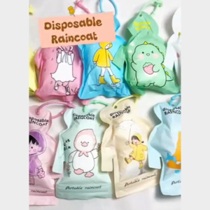 Transparent disposable raincoat for Kids and Adult. Waterproof lightweight durable easy to carry. Portable raincoat for kids. Keep dry stay cute rain or shine.