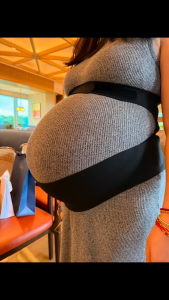 LUNABEBE 2-in-1 Seamless Maternity Belly Belt for Pregnant Women | Adjustable Pregnancy Support Band for Back Waist & Belly Support | Breathable Belly Lift Band
