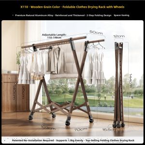 MINGZHI | Adjustable Drying Rack Walnut Wood