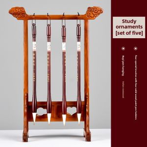 Huixin Zhai Mao Pen Holder Pen Hanging Rosewood Wool Pen Holder Wood Carving Creative Wool Pen Hanging Frame Wenchang Pen Holder Lucky Luck Calligraphy Materials 8-Pin Rosewood Pen Hanging Hanging Ornaments Small Size Pen Holder Support