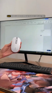 Rulink MR08 Pro Series Mouse AI Cerdas Pengenal Suara Mengetik dengan Mendiktekannya Menterjemahkan ke 120 Bahasa Assing Wireless Rechargeable Silent Click WiFi Bluetooth USB Receiver for Windows Mac OS