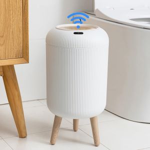 Automatic Trash Can with Lid Small Plastic Smart Trash Can Motion Sensor Trash Can for Bedroom Bathroom Kitchen Office