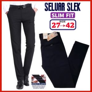 SELUAR SLEK LELAKI SKINNY FIT SLACK PANTS MEN URBAN DESIGN SELUAR KERJA LELAKI FORMAL WORK PANTS