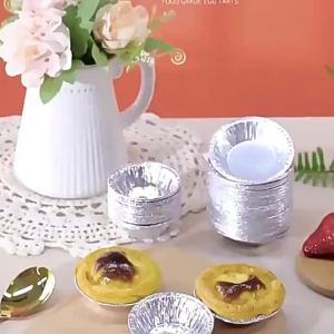 200 Cái Khuôn Làm Bánh Tart Bằng Giấy Nhôm Dùng Một Lần Cốc Nướng Bánh Hình Tròn Khay Nướng Bánh Đế Khay Nướng Cho Việc Làm Bánh Tại Nhà - Lót Cốc Bằng Giấy Nhôm