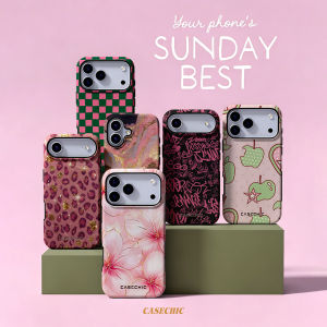 Potdemiel | Pink Gold Floral Art For Case For iPhone 17 16 15 Pro Max TPU Anti-Scratch Outer Shell Raised Screen CaseChic